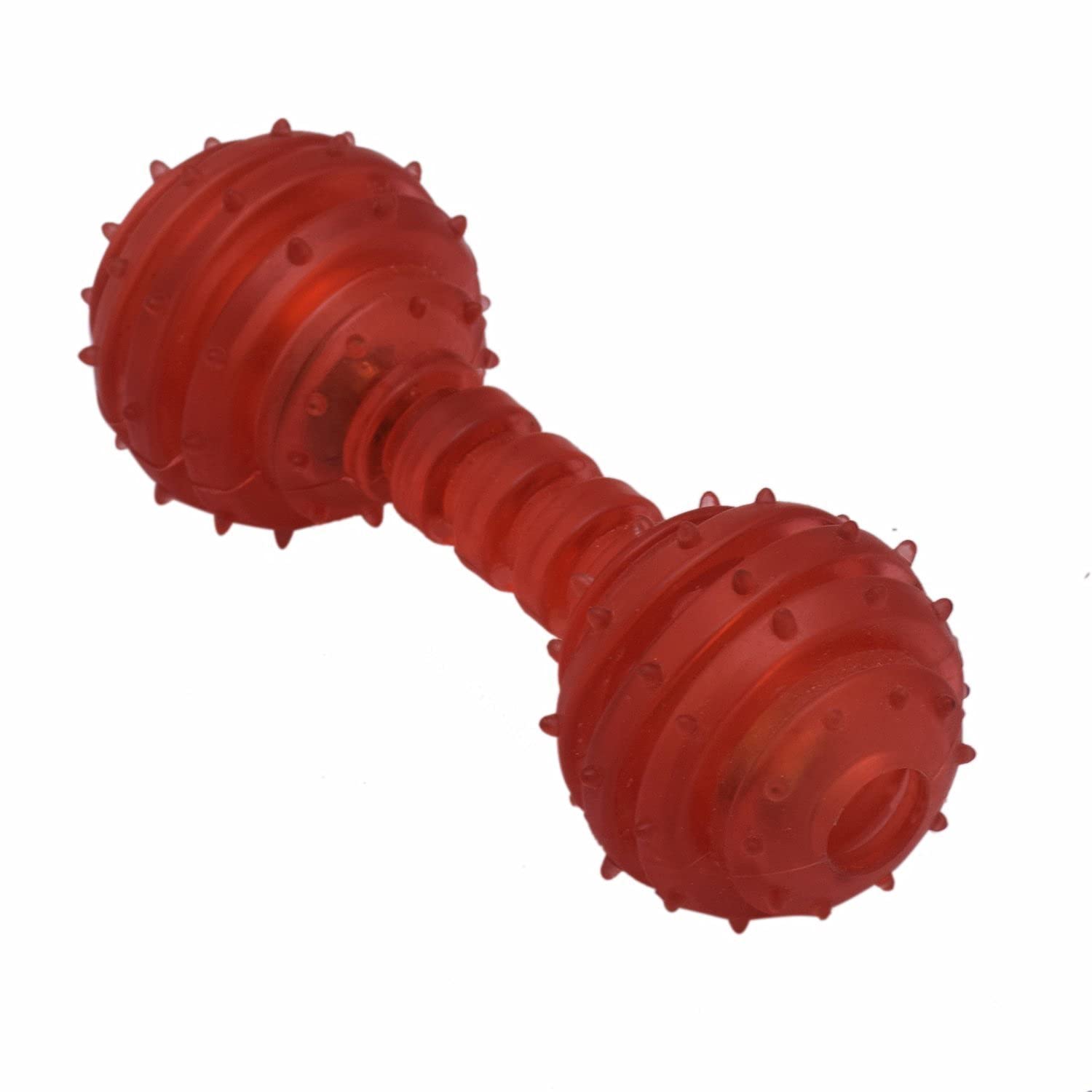 DOGTOWN Dumbell Lines | Chewing Dumbbell Shape TPR Rubber with Bells Puppy Toys for Teeth Cleaning and Playing Red (B099WNG6X6) Amazon Price History, Amazon Price Tracker