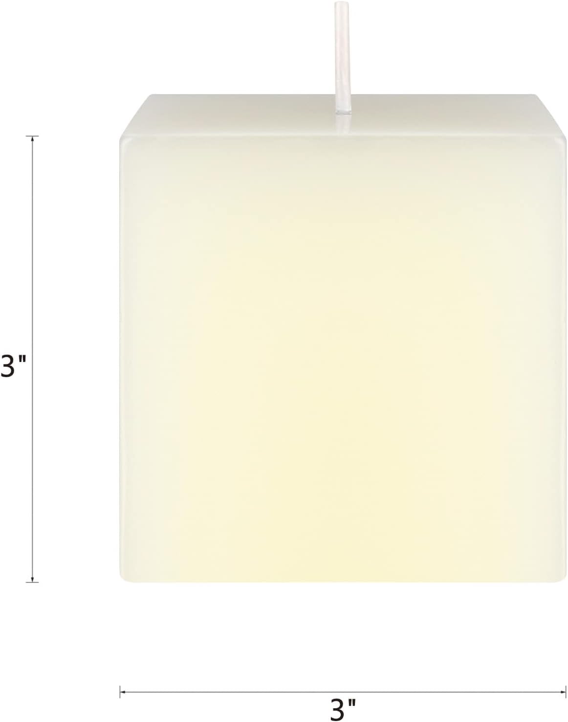 Mega Candles 6 pcs Unscented Solid Square Ivory Pillar Candles, Hand Poured Premium Wax Candle 3 Inch x 3 Inch, Home Décor, Wedding Centerpieces, Occasions, Events, Festivities, Holidays, Altar