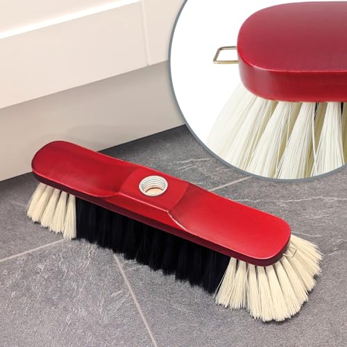 com-four® 2X Zimmerbesen ohne Stiel mit Schraubgewinde - Stubenbesen mit Rosshaarmischung - Rosshaarbesen aus Buchenholz - ca. 30 cm (Zimmerbesen - 02 Stück) – Bild 4