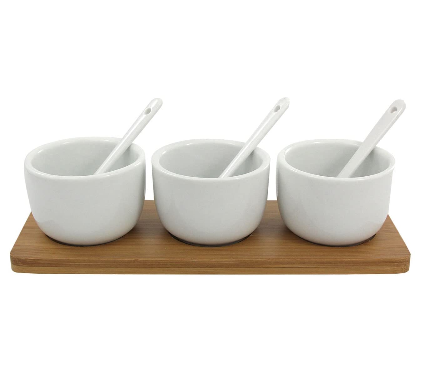 Lot de 3 Apéritif Snack olives Jam servir Dip Bol plat de fête avec plateau en bois