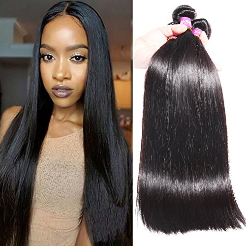 YAEONS Hair Brazilian Straight Hair 3 Bundles Grade 6A Unprocessed Virgin Straight Human Hair Weave 14 16 18inch