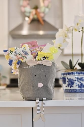 Miniatura 5 de Mud Pie Cubo de caramelo de lona de conejo de Pascua, gris, 7.5 x 7 pulgadas, Gris, Mud Pie Cubo de caramelo de lona de conejo de Pascua, gris, 7.5