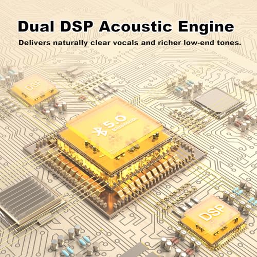 Image of DOSS SoundBox XL 32W Bluetooth Speaker for House 丨 2.1 Channel with Subwoofer, TWS Wireless Pairing,Daul DSP, Room-Filling Sound Support AUX,TF Speaker for Home - Gold