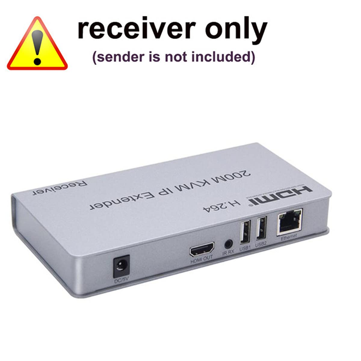 Swallows Extendeur IP KVM HDMI 200M, sur IP RJ45 Ethernet CAT6 6A émetteur récepteur 1 TX à 20 RX et connexion en cascade USB clavier souris sur UTP/STP H.264 (RX)
