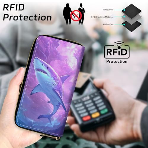 Womens Wallet Long Ladies Wristlet PU Leather Card Wallets Multi Slots Travel Purse Large Capacity RFID Blocking Clutch for Shopping Dating Travel Party4