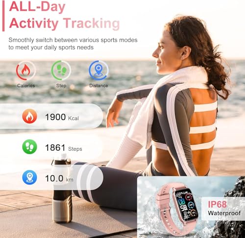 Image of Jugeman Smart Watch for Men Women, 1.57 inch Smartwatch (Answer /Make Call), 2026 New Fitness Tracker with 110+Sport Modes, Heart Rate /Sleep Monitor, IP68 Waterproof, Smartwatches for Android iOS Pink