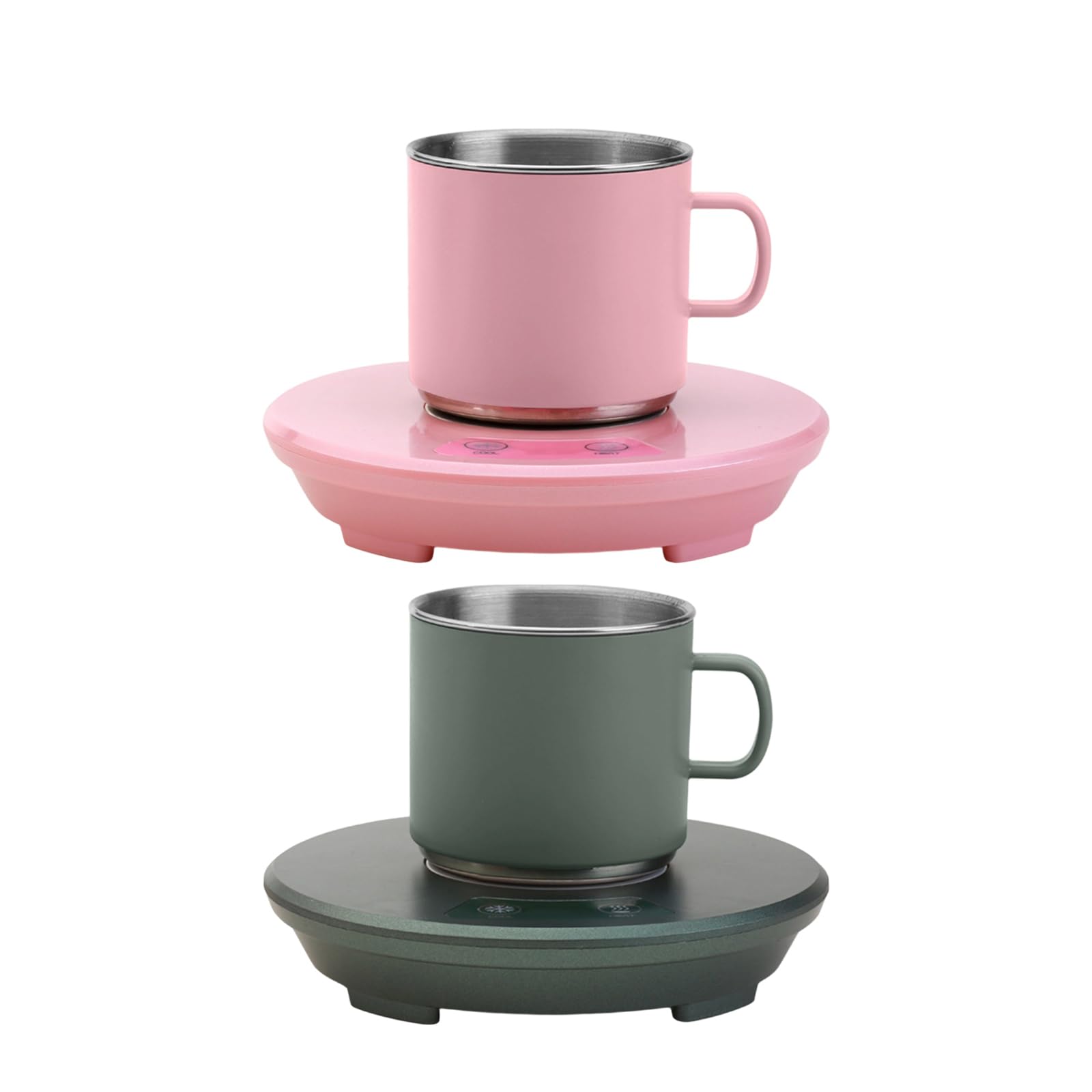 Calentador de Tazas portátil 55 °C con Temperatura Constante y botón de Calor frío, Calentador de café para Escritorio, Taza de Acero Inoxidable