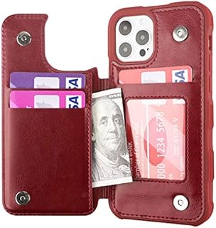 Restoo Designed for iPhone 2020 6.7 Wallet Case with Credit Card Holder,PU Leather [Back Flip Cover] [4 Card-Slot] [Shock-Proof] Case , 6.7 inch (Red)
