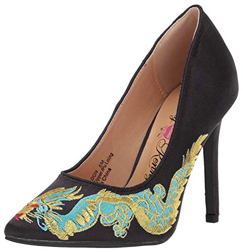 Penny Loves Kenny Women's Opus DGN Pump, Black Satin Fabric, 8.5