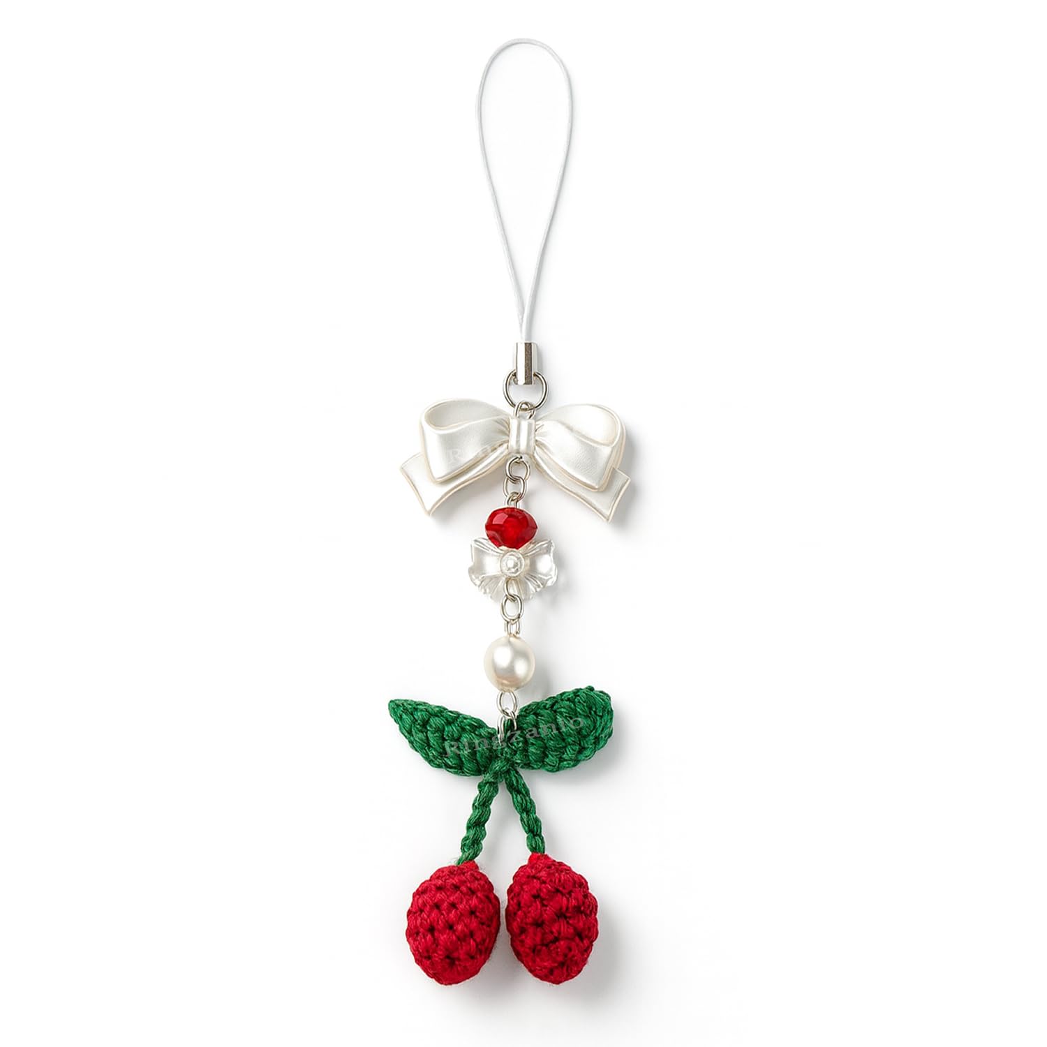 Phone Charm | Phone Strap | Y2K Acessories Kawaii Bag Charm | Crochet bag | Crochet Cherry | Detachable Wrist Strap | Phone Accessories for Women Girls | Cherry Keychain-image-38
