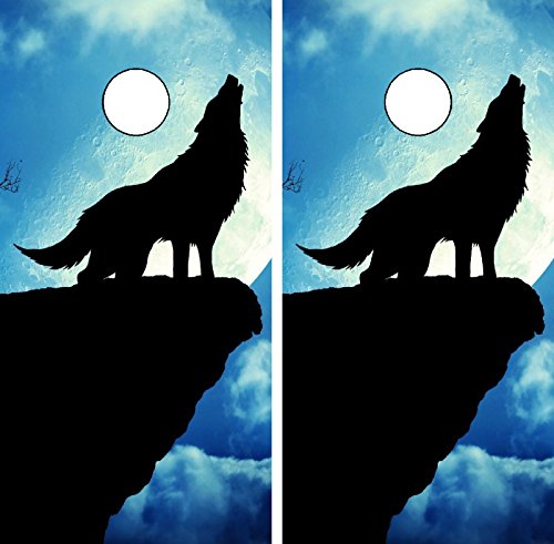 C256 Wolf Cornhole WRAP Wraps Laminated Board Boards Decal Set Decals Vinyl Sticker Stickers Bean Bag Game Vinyl Graphic Tint Image