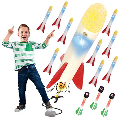 High Bounce Toy Rocket Launcher for Kids, Light Up Foam Rockets Shoot up to 100 Feet High! Strong Launcher Stand with Foot Launch Pad - Outdoor Toys for Kids, Gift for Boys and Girls Age 3 + Years Old High Bounce Toy Rocket Launcher for Kids, Light Up Foam Rockets Shoot up to 100 Feet High! Strong Launcher Stand with Foot Launch Pad - Outdoor Toys for Kids, Gift for Boys and Girls Age 3 + Years Old