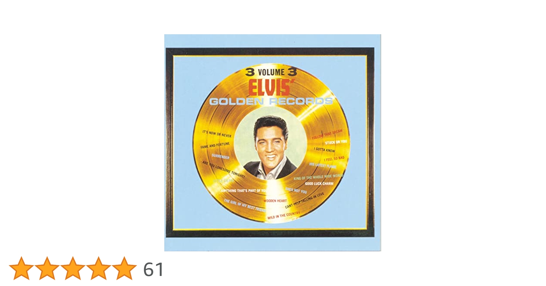 Elvis Presley Golden Records Volume3 UK盤 Elvis Presley - Elvis' Golden Records - Volume 3 - Amazon