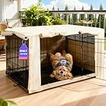 HiCaptain Polyester Dog Crate Cover - Durable Windproof Pet Kennel Cover for Wire Crate Indoor Outdoor Protection (36 inches, Light Tan)