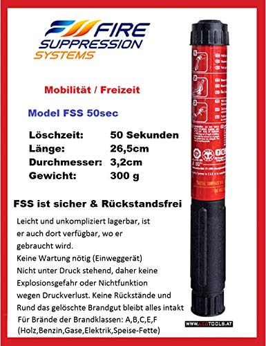 RADI-AKKU Bâton d'extinction avec agent extincteur de 50 secondes