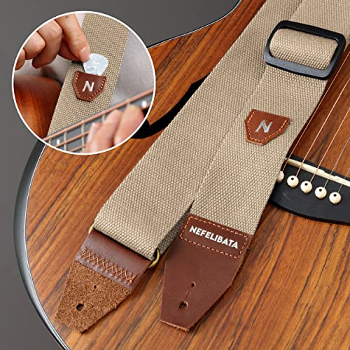 Sangle de guitare avec pochette pour piqueur, 100% coton, extrémités en cuir véritable pleine fleur pour guitare basse, électrique, acoustique, cadeaux parfaits pour les guitaristes et les enfants - Les Beatles, Paul McCartney, John Lennon, RIngo Starr, George Harrison Sangle de guitare avec pochette pour piqueur, 100% coton, extrémités en cuir véritable pleine fleur pour guitare basse, électrique, acoustique, cadeaux parfaits pour les guitaristes et les enfants – Image 7