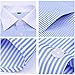ATOFY Men's French Cuff Dress Shirt Regular Fit Formal Business Striped Button Down Shirt for Men Random Cufflinks(Light Blue, M)