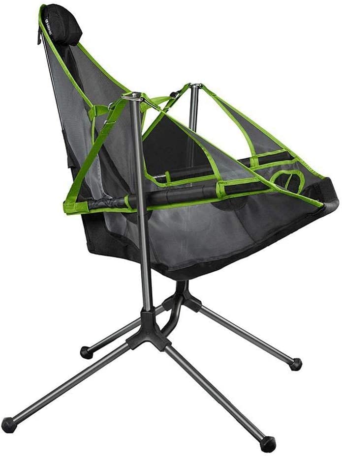 Chaise pliante d'extérieur rotative et portable avec son repose-pieds