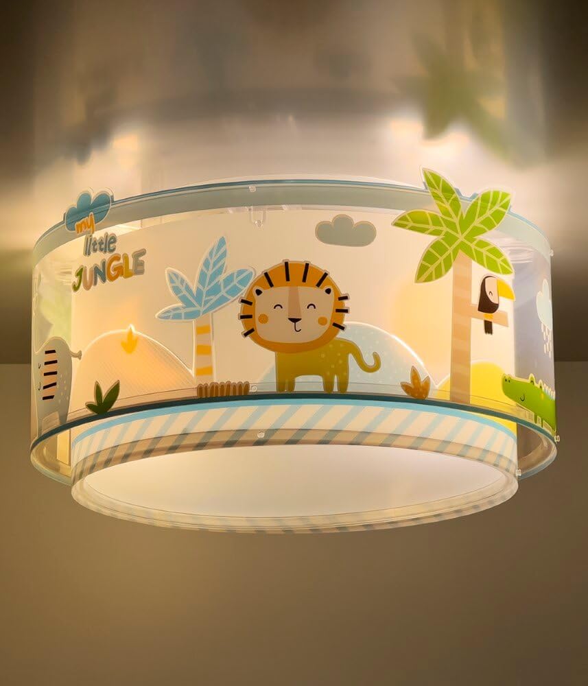 Dalber Lámpara plafón de techo infantil My Little Jungle Animales Jugla, plafones infantiles, 76116, E27