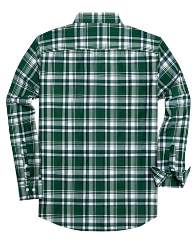 J.VER Long Sleeve Shirts for Men Cotton Plaid Button Down Shirt Business Casual Work Top with Pocket2