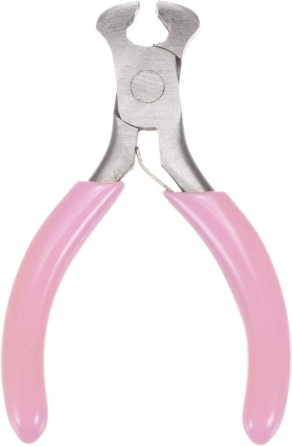 HARFINGTON Mini End Cutting Pliers 3" Precision End Nippers with Pink Plastic Handle for DIY Crafts Jewelry Making