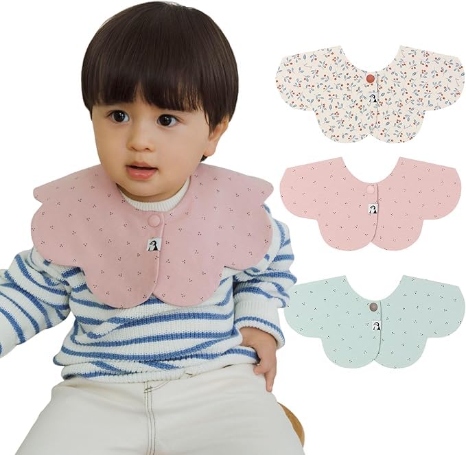 Konny Baby Bib 3-Pack Rolling 3P Soft and Absorbent Bandana for Drooling and Teething Newborn Boys Girls Baby Essentials