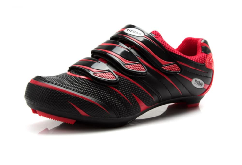 Zapatillas de Ciclismo Hombre/Mujer – Zapatillas de Spinning Transpirables, Compatibles con Peloton, SPD, SPD-SL y Look Delta - Rojo 39 EU