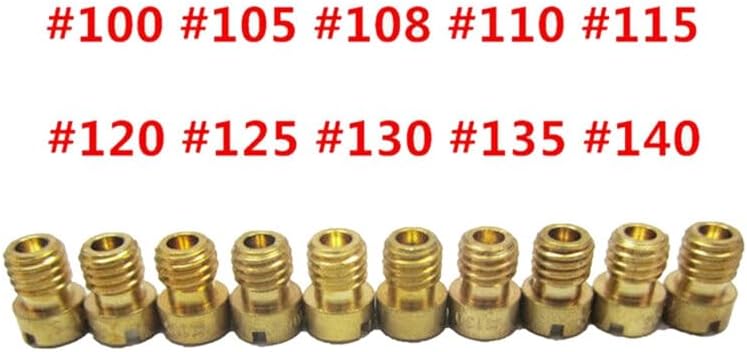 50Pcs Carburetor Main Jet Kit & 50Pcs Slow/Pilot Jet for PWK Kei-hin OKO CVK PWM NSR KSR PWM Motorcycle Carburetor - (Color: Brass Color)