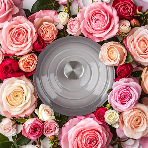Image of 6 Quart Dutch Oven Enameled Cast Iron with Lid - Big Dual Handles - Oven Safe up to 500F - Classic Round Pot for Versatile Cooking (Light Gray, 6 QT)