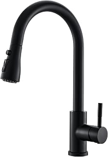 GIMILI Black Kitchen Faucet with Pull Down Sprayer Single Hole Kitchen Sink Faucet Suitable for Farmhouses RV Laundry Room Outdoor and Campers