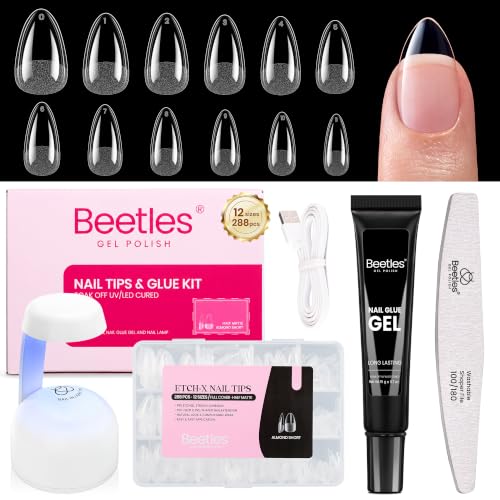 Image of Beetles Short Almond Nail Extension Kit, 288pcs Nails Tips, 12 Sizes
