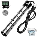 2000W Immersion Water Heater Electric, Fast Heating Portable Water Heater with 304 S S Guard & LCD Thermometer, Bucket Heater for Home Camping Bath Pool Outdoor Use