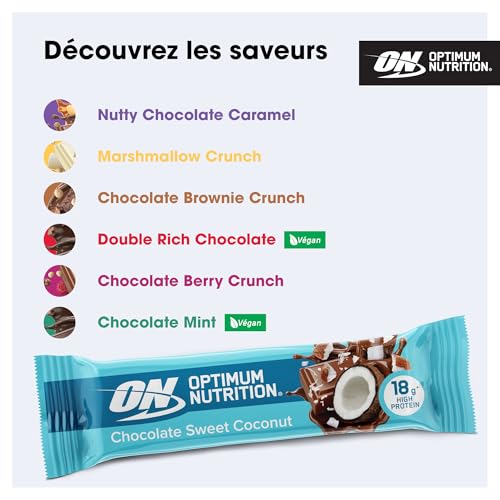 Optimum Nutrition Coconut Protein Bar (12x59g) Chocolat Sweet Noix de coco – Image 6