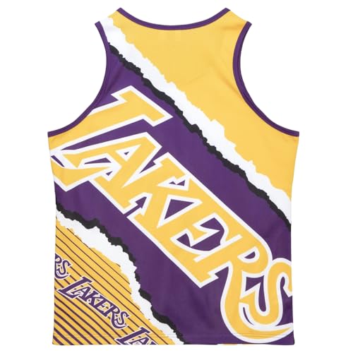 Image of Mitchell & Ness Mens La Lakers Jumbotron 2 Sublimated Crew Neck Tank Casual - Purple, Yellow