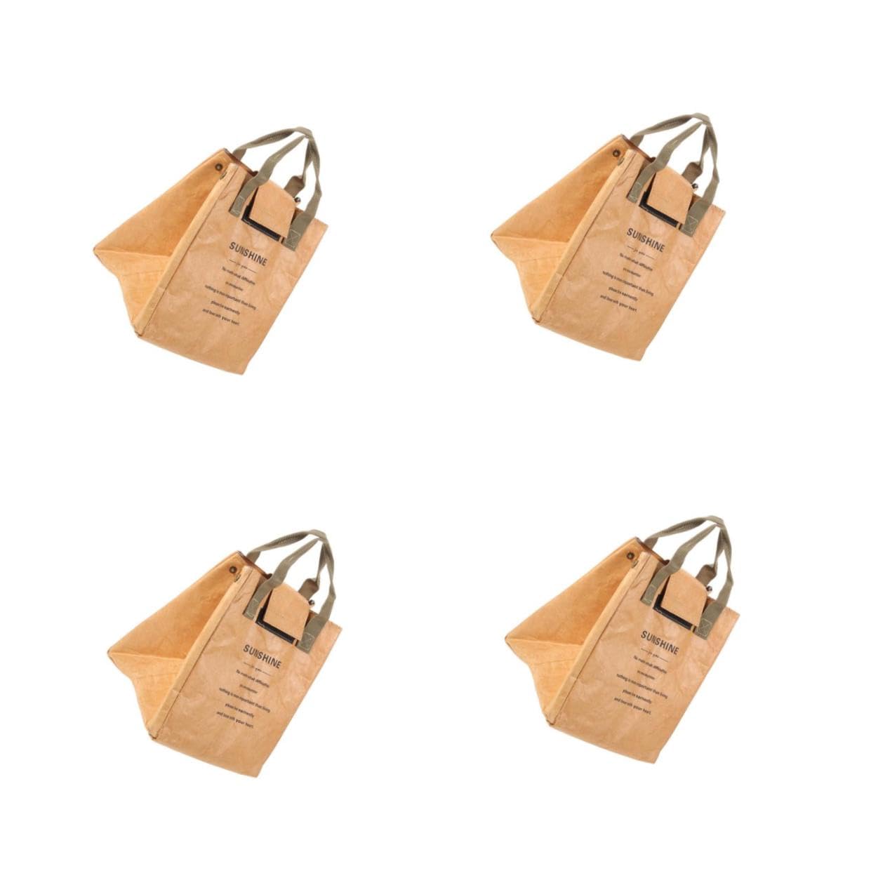 Zerodeko Caja De 4 Piezas Paquete De Hielo De Bolsa De Papel Bang Bolsas De Almuerzo De Papel para Niños Obrero Bolsa De Papel Bento Espesar Oficina Papel Kraft Especial Caja De Almacenaje