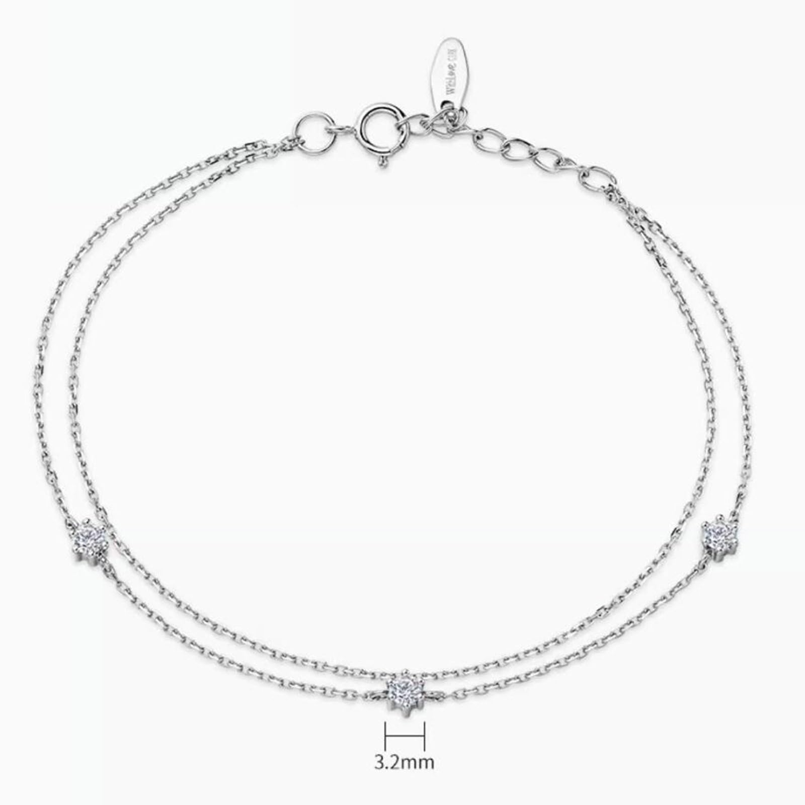 Pulsera de mujer de 21 a 23 cm, platino 950