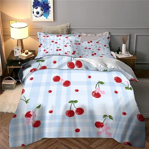 Housse de couette fleurs de cerisier anti-allergie parure de lit double microfibre douce - 6