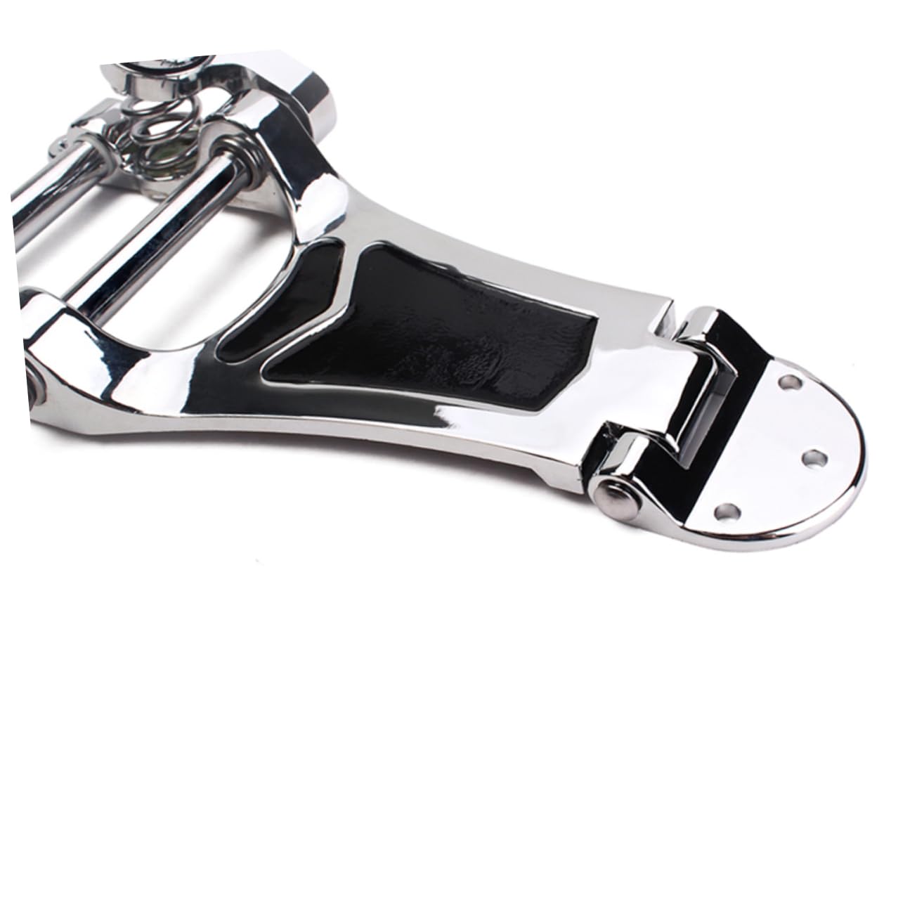 Yardwe Bridge for Hollow Body Guitar Chrome Finish with Roller Retaining Bar for Jazz and Semi Hollow Models