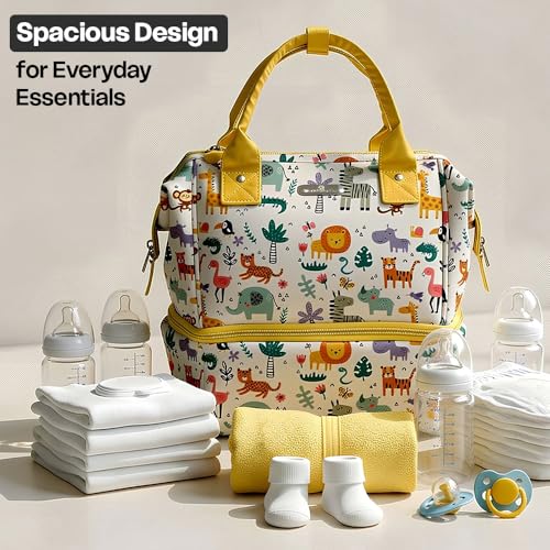 Image of StarAndDaisy Bag for Mothers for Travel, Newborn Baby Diaper Bags with Insuleted Compartment & Multiple Pockets, 12 Liter Enhanced Capacity, Aesthetically Handcrafted with Love & Cuteness