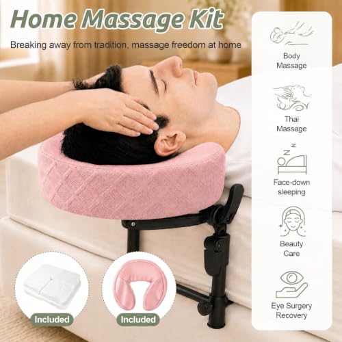 Image of Massage Headrest for Bed, Head Holder & Face Cradle with Face Down Pillow