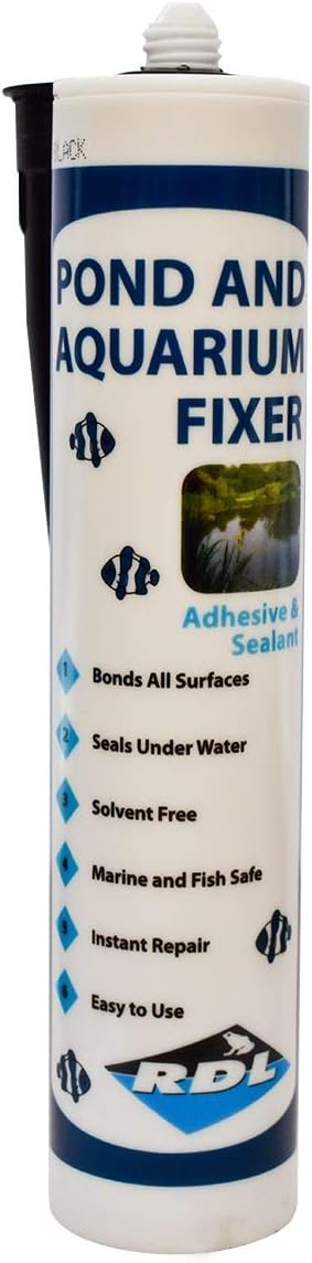 RDL Russetts Developments Ltd Pond & Aquarium Fixer 290ml Adhesive Sealant Glue Black Waterproof Bond