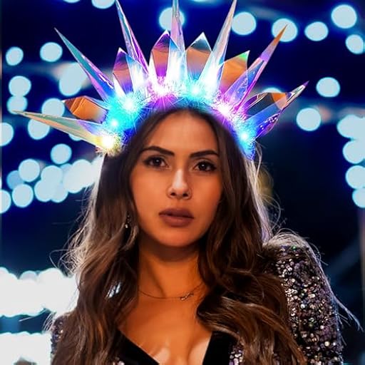 Lets Joy Diadema luminos, Diadema con luz LED, Diadema de Carnaval, Diadema Corona, Diadema Para Mujeres Accesorios de Peinado Fiesta de Cumpleaños Cosplay Accessori para Fotos (A) | Ya disponible en tu tienda friki favorita! En mundofriki.es!