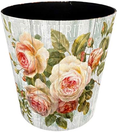 Scakbyer 10L Wastebasket Retro Decorative Trash Can Waterproof PU Leather Wastebasket Without Lid for Kitchen, Office, Living Room, Bedroom