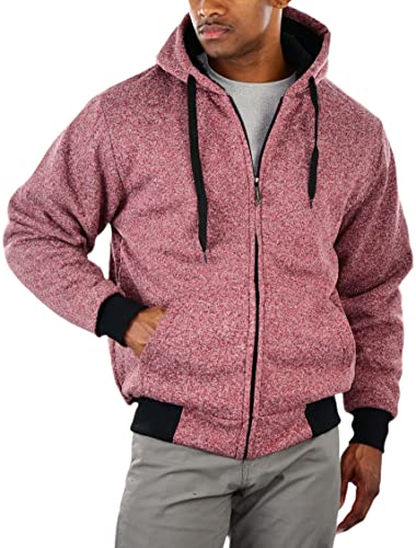 Image of ToBeInStyle Men's Polar Fleece Long Sleeve Zip Up Kangaroo Pocket Cold Weather Hoodie Jacket