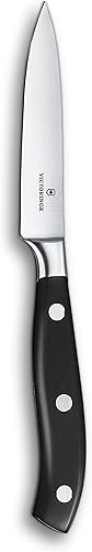 Victorinox Cuchillo de pelar forjado de 3.9 in en caja de regalo, color negro