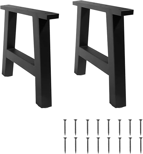 TC-HOMENY Patas de mesa de banco de 16 pulgadas, juego de 2 patas de metal negro café para comedor (16 pulgadas)