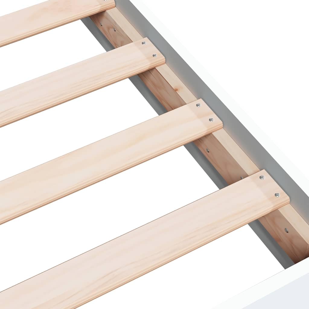 vidaXL Bettgestell, Bett Doppelbett für Schlafzimmer, Bettrahmen mit Lattenrost, Schlafzimmerbett Modernes Design, Weiß 180x200cm Holzwerkstoff