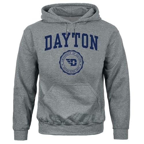 Barnesmith University of Dayton Flyers Hooded Sweatshirt, Heritage, Charcoal Grey, Small