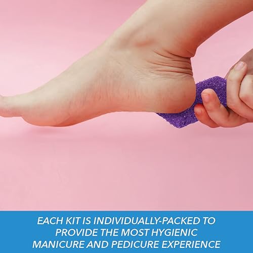 Miniatura 5 de ForPro Professional Collection Basics - Kit de pedicura almohadilla de piedra pómez morada lima de uñas de madera blanca y mini pulidor naranja