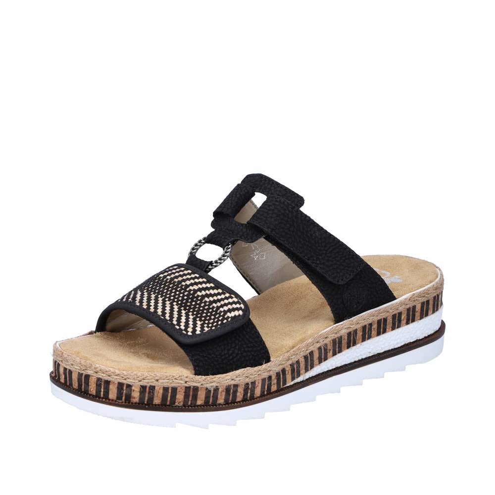 Rieker Women's V7947 Sandals, Black, 8 UK